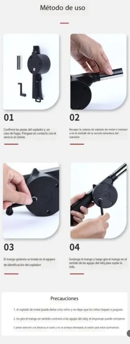 Producto - Soplador Manual Para Asador, Enciende Fuego Rápido - 4