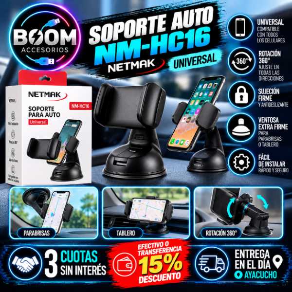 Producto - Soporte Auto NM-HC16 Netmak - 0
