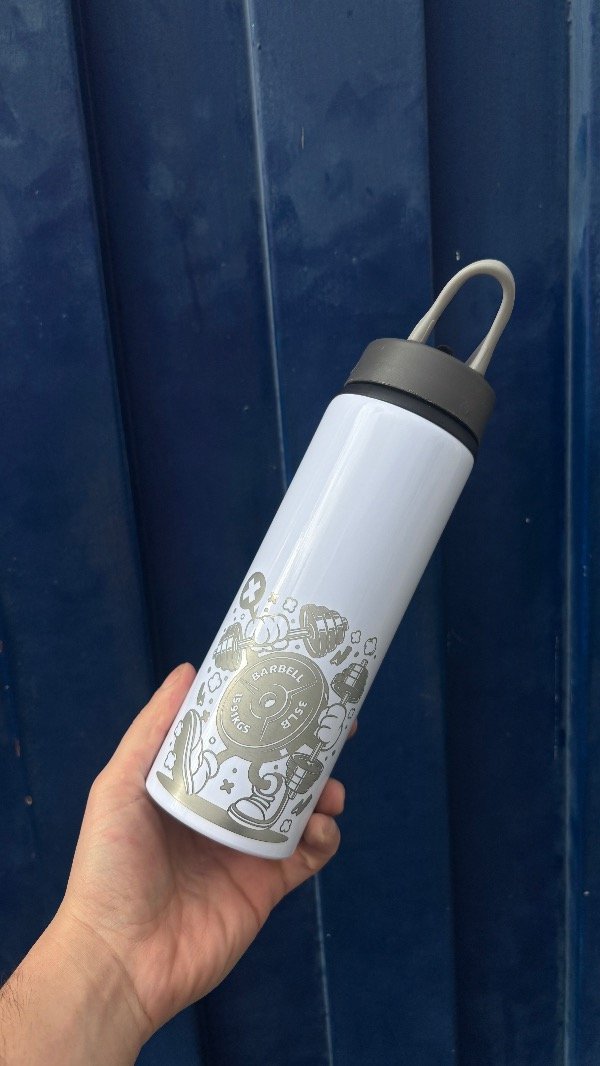 Producto - Botella aluminio (disco) + mosqueton