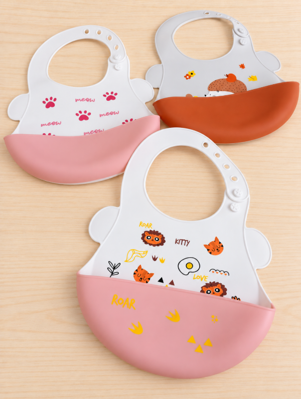 Producto - Babero De Silicona Para Bebé Con Bolsillo Contenedor - 2