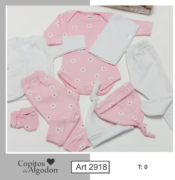 Producto - Baby box 8 piezas- margaritas Rosa