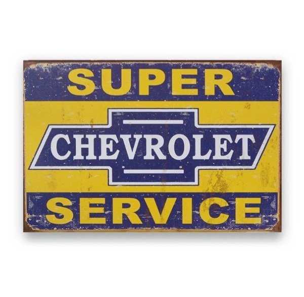 Producto - Chapa retro Chevrolet Super Service 30 x 20