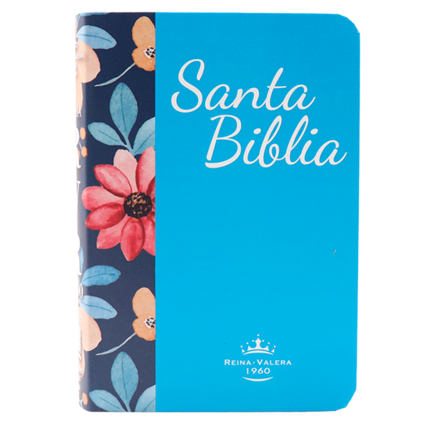 Producto - Biblia Reina Valera 1960 Chica Letra Regular Azul Con Flores