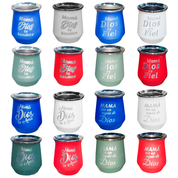 Producto - PROMO MAMÁ Mate De Acero Inoxidable Con Forma Grabado (X1 UNIDAD)