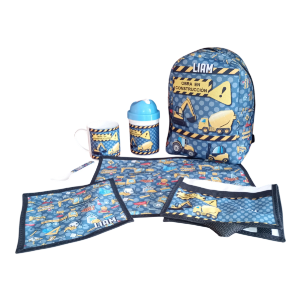 Producto - Set De Jardín y Mochila Grúas Construcción Personalizado con Nombre