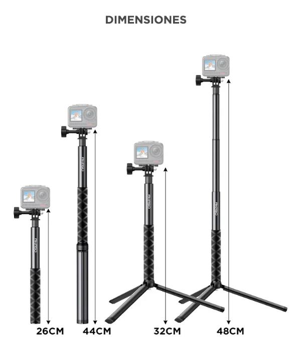 Producto - Palo de selfie extensible hasta 120 cm -c/trípode -compatibilidad universal - 5