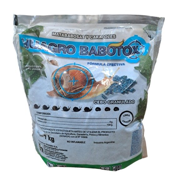 Producto - Huagro Babotox Pellets Babosas Molusquicida Caracoles 1KG /250 G