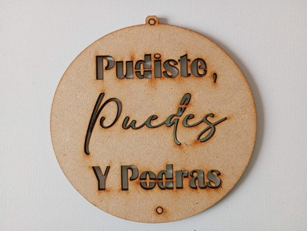 Producto - Atrapasueño circulo con frase "Pudiste, puedes y podrás"