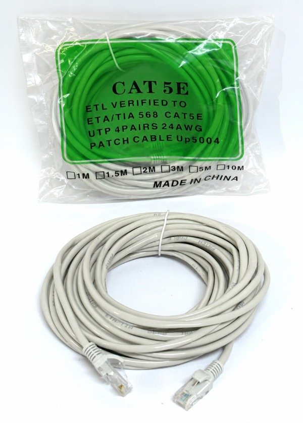 Producto - cable de red blanco por 10 mts CAT 5E