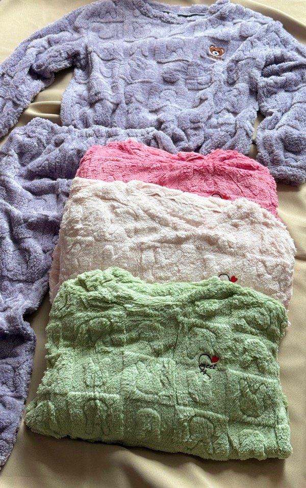 Producto - Pijama Polar Peluche Grueso Texturado (S al XXL - Pant 36 al 44)