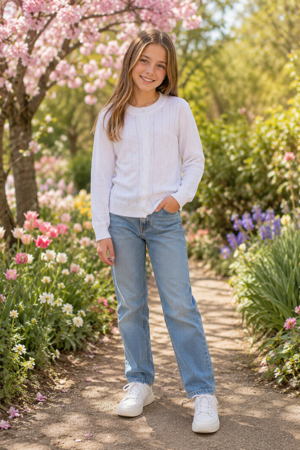 Producto - Campera de hilo blanca JUANI