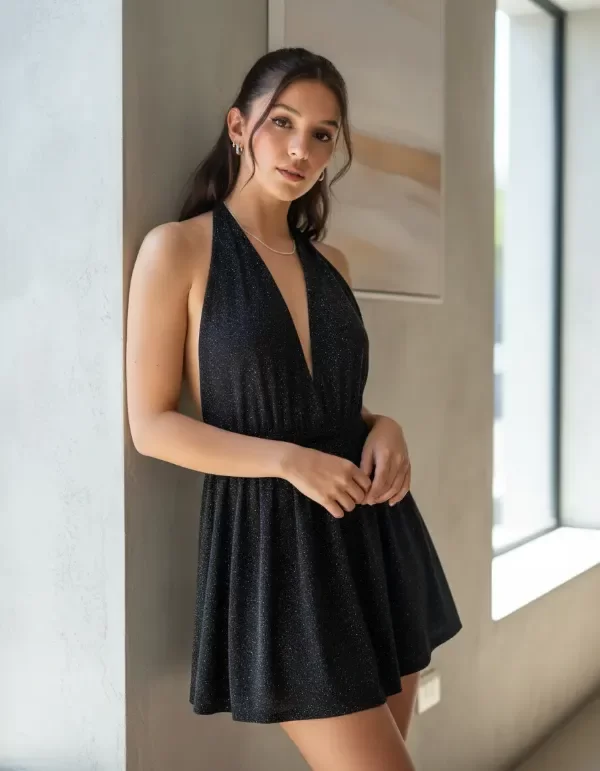 Producto - Vestido con shorts de lurex corto escote - 2