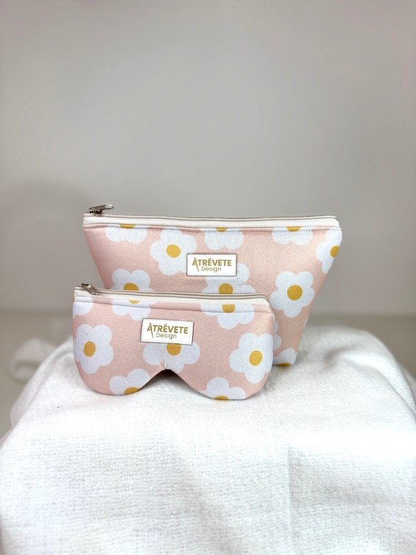 Producto - NECESER + PORTALENTES - FLOR SALMÓN