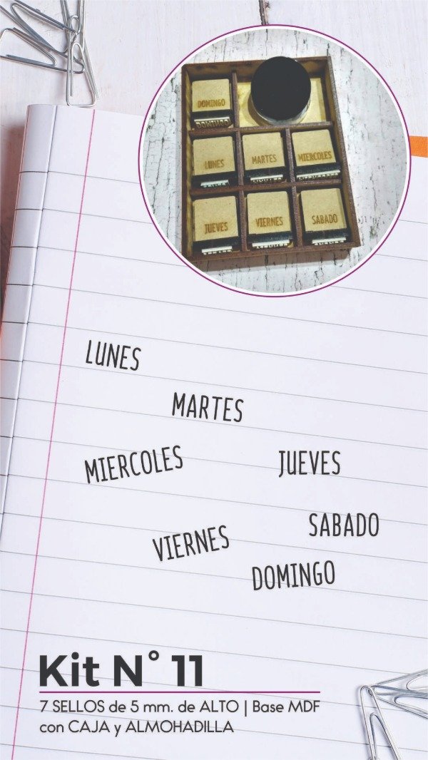 Producto - Sellos Kit 11 Días de la semana