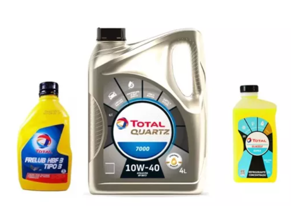 Producto - Aceite Total 10w40 + Refri Amaillo + Liq de frenos