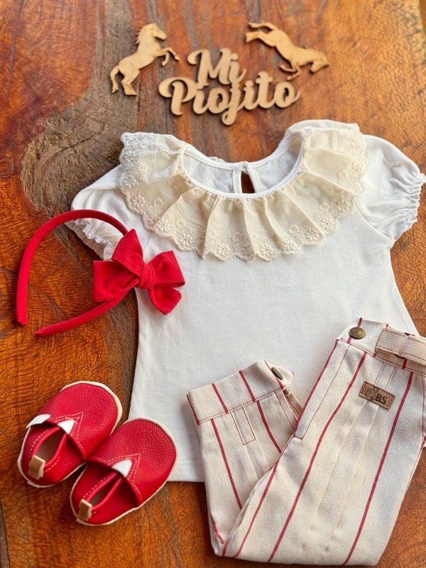Producto - Remera Natural Beba Cuello Broderie - 5