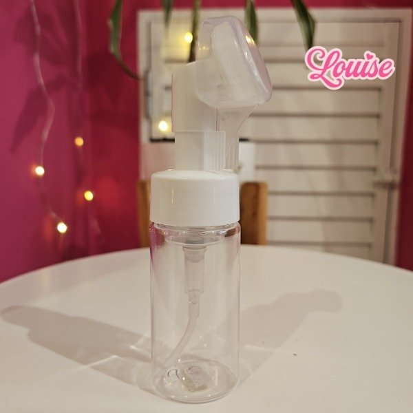 Producto - Frasco dispensador con cepillo facial - Blanco