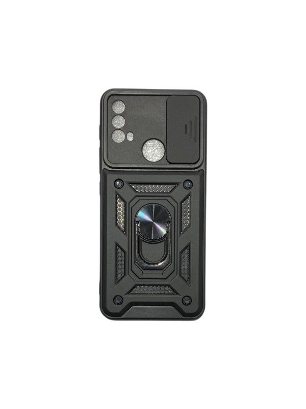 Producto - Funda Cubre Tapa Camara Combo Con Anillo Para Motorola E20 Color Negro