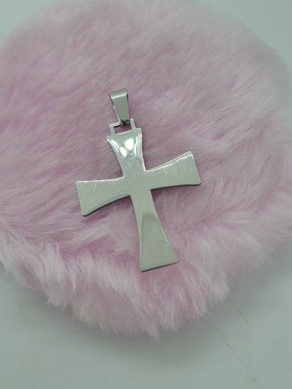 Producto - Dije acero quirurgico cruz lisa gde