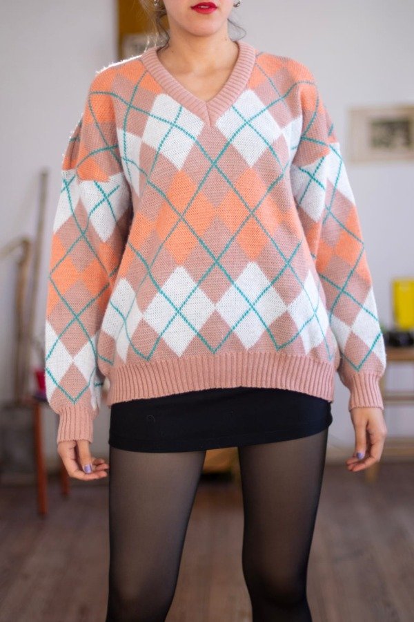Producto - Sueter Rombo Pastel Talle:L
