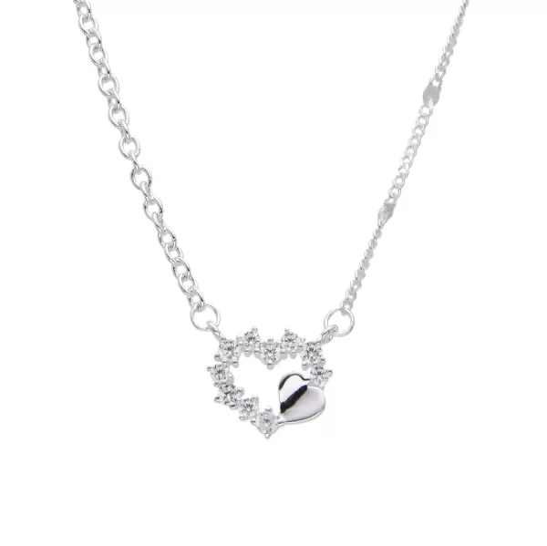 Producto - Cadena corazón doble trama 42+3cm