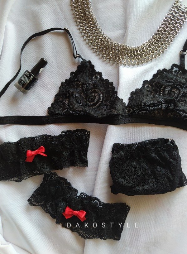 Producto - Set GLAM conjunto + ligas + choker