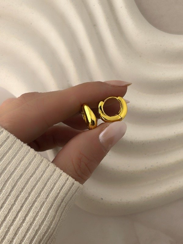 Producto - ARGOLLAS DE PLATA DORADA 3641
