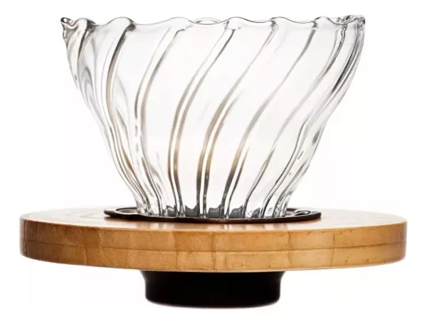 Producto - V60 Glass Dripper Porta Filtro De Café De Vidrio y Bambú