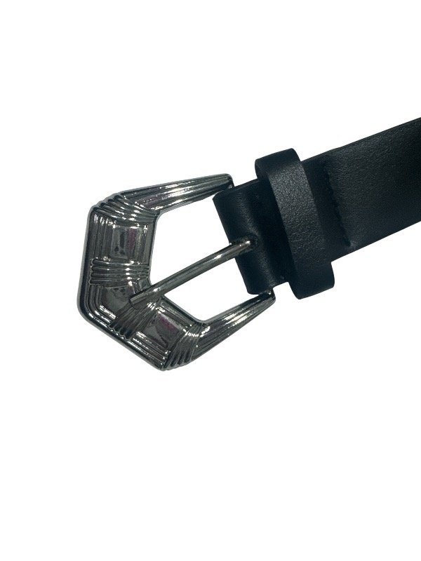 Producto - Cinto negro hebilla geométrica
