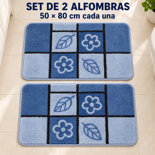 Producto - SET DE 2 ALFOMBRAS PIE DE CAMA GRUESAS 50X80CM ART DECO - 3