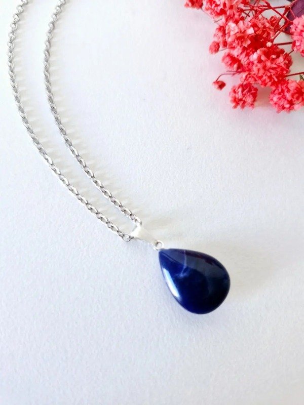 Producto - Collar Gota Piedra Natural Sodalita - 0
