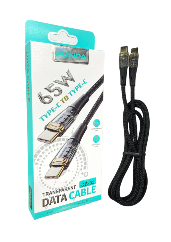 Producto - CABLE DATA PUXIDA TIPO C A TIPO C 65W CB-03