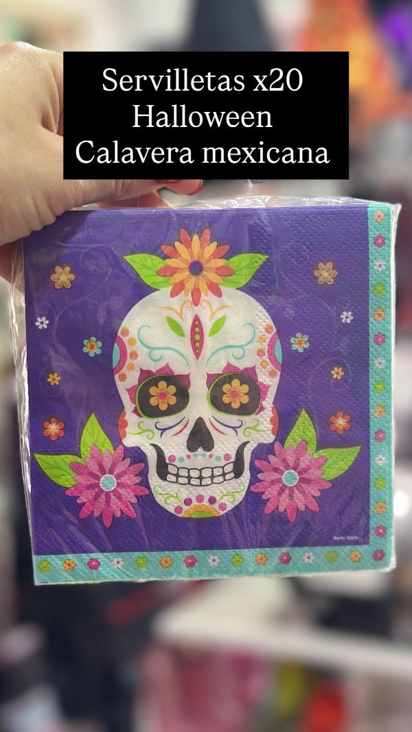Producto - Servilletas calavera mexicana Halloween x20 - 0