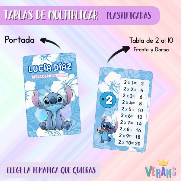 Producto - Llavero Tablas de Multiplicar