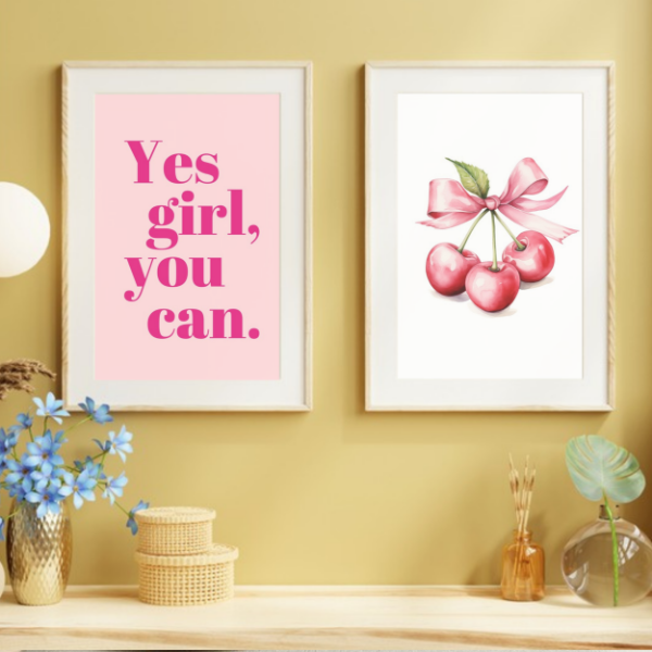 Producto - Set de 2 laminas - Cerezas y mensaje - LAM46