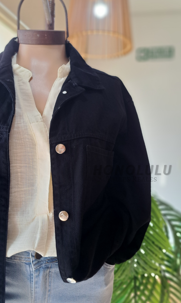 Producto - Camisaco de Jean Negro - 1