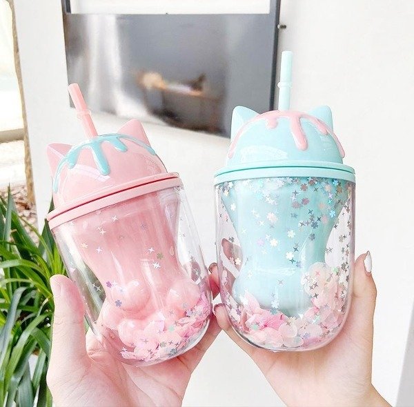 Producto - VASOS DE PATITA DE GATO ACRÍLICOS - SIN SORBETES