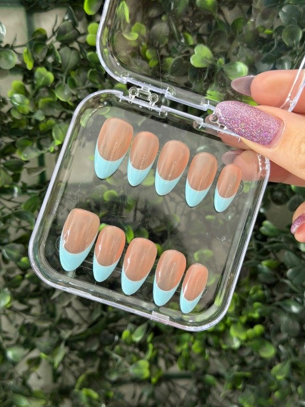 Producto - Uñas Frech Celeste Pastel