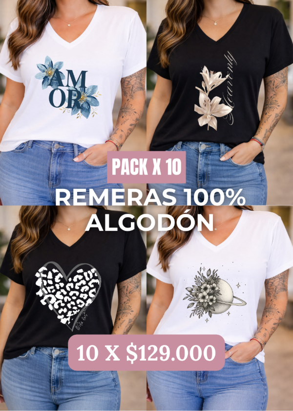 Producto - Pack X 10 Remeras de algodón