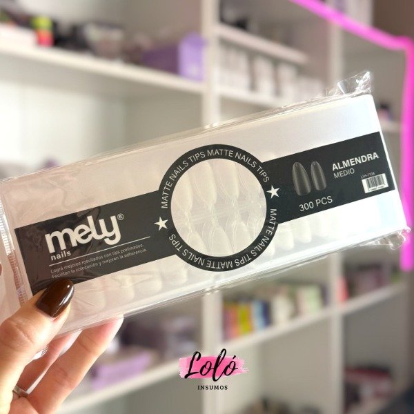 Producto - Tips Soft Gel Matte Almendra medio x 300 Pcs - Mely