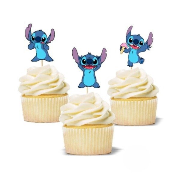 Producto - Topper cupcake silueta x 6 Stitch
