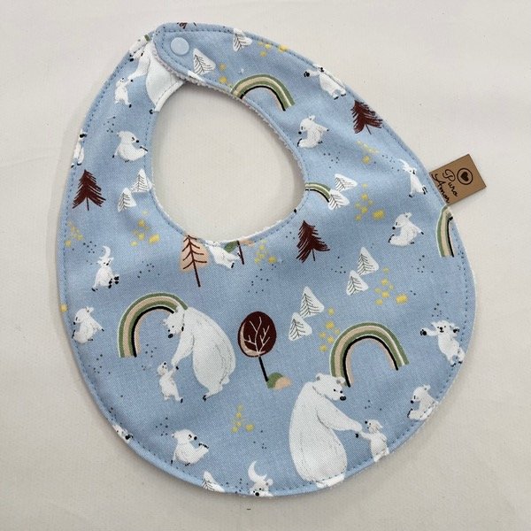 Producto - Babero impermeable oso polar celeste