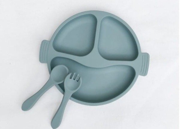 Producto - Plato de silicona y cubiertos