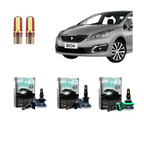 Producto - Kit Cree Led R8 Luz Baja Alta Y Antiniebla Peugeot 408