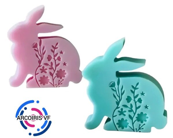 Producto - Molde conejo sentado con flores