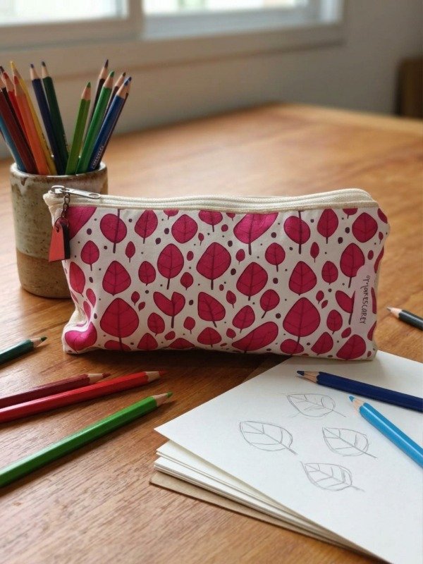 Producto - Cartuchera Hojitas / Fucsia - 1