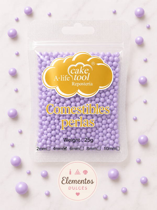 Producto - PERLA LILA COMESTIBLE 4MM