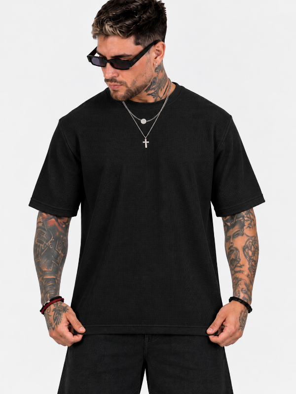 Producto - Remera Waffle Negra - 0