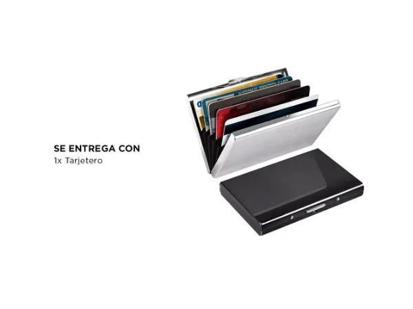 Producto - Tarjetero Anti-Robo NFC/RFID -Acero Inoxidable -6 tarjetas -grey -Gadnic Wallet4 - 4