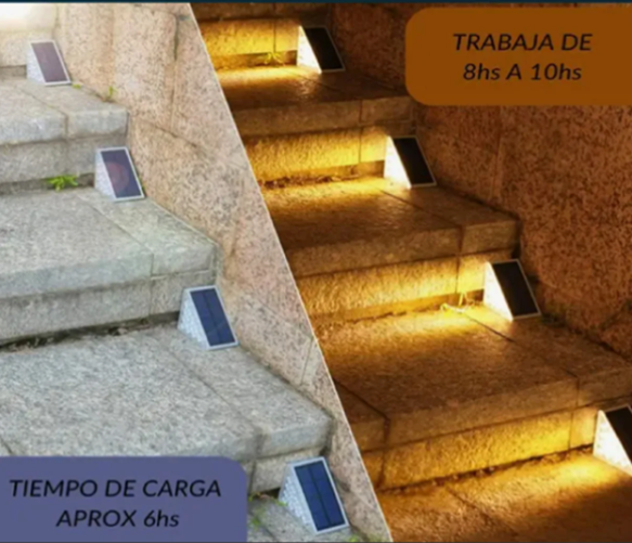 Producto - Luces Luz Solar Para Escaleras Pack X2 Esquinero Exterior 13 LED